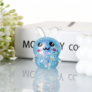 7*4.5cm Gummy Glitter Fidget Squishy Bunny
