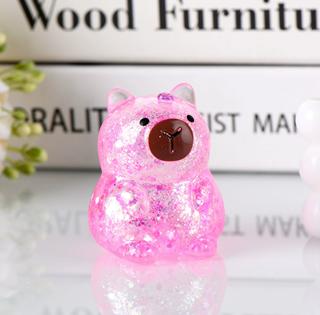 7.5*6cm Gummy Glitter Fidget Squishy Capybara