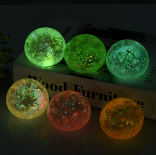 6cm Glowing Glitter Fidget Squishy Balls
