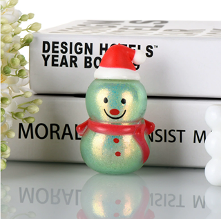 10.5*6.5cm Gummy Glitter Fidget Squishy Christmas Snowman